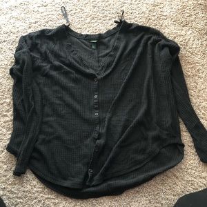 Waffle knit tie sweater